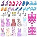 50 Pieces Clothes Accessories Set - Miotlsy Clothes and Accessories, Doll Dresses Shoes Necklace Hanger Crown Earring for 11 inch Doll,Etc (Random Style)