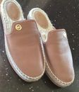 Michael Kors Emilia Espadrille Flat Slide Leather Shoes Sandals women’s 6 M