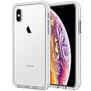 JETech Case for iPhone Xs and iPhone X, Non-Yellowing Shockproof Phone Bumper Cover, Anti-Scratch Clear Back (Clear)