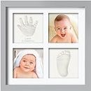 Baby Hand and Footprint Kit - Baby Footprint Kit, Baby Hand & Footprint Maker, Baby Handprint Footprint Frame, Baby Girl Gifts, Baby Boy Gifts, Baby Registry, Mother's Day Gifts(Cloud Gray)