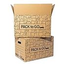 FRESH HOME HOME TEXTILES Pack Cajas Carton grandes Almacenaje, Mudanza con Asas, Carton reforzado. (Pack 10 Cajas 60x40x40 cm.)