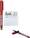 Fresh Outta Fucks Pad and Pen - Snarky Fresh Outta Fucks Pen Set - Funny Pad and Pen Desk Accessory Office Supplies Gel Pens, Snarky Novelty Office Supplies Gifts for Friends,Co-Workers,Boss (Red)