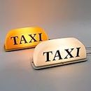 Smalibal Taxi Sign Lamp, 12V LED Taxi Top Light Roof Taxi Sign, Magnetic Taxi Cab Roof Top Illuminated Sign, LED Taxi Sign Top Light Cab Roof Illuminated Topper, Waterproof Taxi Dome Light Yellow