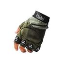 Steelbird Polyester Protective Off-Road Motorbike Racing , Cycling Half Finger Bike Riding Gloves, (Large, Green)