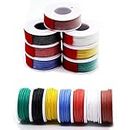 24awg 0.2mm² Silicone Electrical wire Cable 7 Colors (9Meters/29.5ft each) 24 gauge HookUp wires electronics kit stranded Tinned Copper wire Flexible and soft for DIY