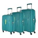 American Tourister Ivy 3 Pc Set 55 Cms, 68 Cms & 77 Cms Small, Medium & Large Polypropylene (PP) Hard Sided 4 Spinner Wheels Luggage/Trolley Bag with TSA Lock (Sea Green)