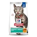Hill's Science Diet Perfect Weight Adult, Chicken Recipe, Dry Cat Food for Healthy Weight & Weight Management, 3.17kg Bag
