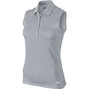 Nike W Nk Dry Sl, Polo de Golf para Mujer, Gris (Wolf Grey/White), X-Large
