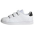 adidas Advantage Court Lifestyle Hook-and-Loop Shoes Low, FTWR White/Core Black/Silver Met, 34 EU