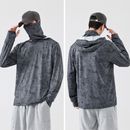 New Men's Long-sleeved Hooded Sun Protective Clothing Fishing Riding Pullover US