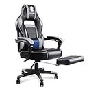 Gaming Chair with Footrest Big and Tall Gaming Chairs for Adults Computer Desk Chair Ergonomic Office Chair with Footrest and Massage Lumbar Support 350lb Capacity