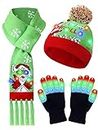 Eurzom 3 Pieces LED Light up Christmas Hat Xmas Light up Scarf Gloves Set Holiday Christmas Hat Beanie Knit Cap for Christmas Party (Sunglasses)
