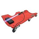 Mechanic Plastic Creeper with Light -OKSTENCK 40Inch Vehicle Repair Low Profile Automotive Creeper with Padded Headrest & Dual Tool Trays HDPE Body 440 Lbs Capacity Adsorption Light (Red)