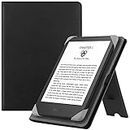 HGWALP Universal Case for 6" eReaders, Folio Leather Stand Cover with Handstrap Compatible with All 6 inch Paperwhite/Kobo/Tolino/Pocketook/Sony E-Book Reader-Black