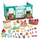 Li’l Woodzeez – Animal Figurine Playset – Toy General Store – Mini Furniture & Play Food – Storybook Included – 3 Years + – Honeysuckle Hollow General Store - Deluxe