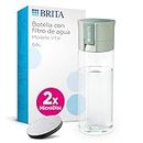 BRITA Botella filtrante de agua modelo VITAL Verde Claro (600 ml) con 2 filtros MicroDisc, para hidratarse en cualquier lugar, elimina cloro, impurezas, hormonas y preserva minerales.
