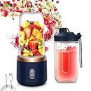 LUFEIS 450 ml Mixeur Blender Smoothie Maker, Portable Blender, Smoothie Maker to Go, Mini Mixer to Go with Six Blades, Portable Smoothie Blender with USB Rechargeable for Baby Food