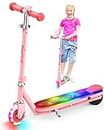 ALLMOVE Electric Scooter for Kids Ages 4-8 with Adjustable Heights, Flash Wheel and Pedals,Smart Sensor Kick scooter for kids Boy Girls,Best Gift Kids Electric Scooter