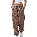 Warehouse Amazon Warehouse Deals,Sweat Pants,Womens High Waisted Sweatpants with Pockets 2024 Spring Summer Y2k Jogger Pants Baggy Lounge Trousers Cinch Bottom Sweatpants