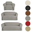 Microsuede Furniture Slipcover Protector Chair, Loveseat, Sofa Red, Brown, Black