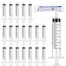 Bestomrogh 20 Pack 10ML Syringe,Sterile Without Needle Plastic Liquid Measuring Syringe for Measuring Liquid Experimental Measurement Pet Feeding and Plant Watering