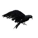 YdseozOA Halloween Black Big Crow Realistic Handmade Feathered Crow Outdoor Home Garden Decorations Birds Raven Party Prop(Spread The Wings 28cm)