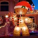 Gingerbread Man - Gingerbread Man, 8 m, con LED incorporati, gonfiabili per feste di Natale, per interni ed esterni, giardino, giardino