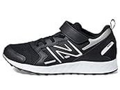 New Balance Kid's 650 V1 Alt Closure Running Shoe, Black/Metallic Silver, 1 W US