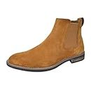 Bruno Marc Men's Urban-06 Suede Leather Chelsea Ankle Boots,Size 11,CAMEL,URBAN-06