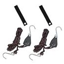 Kayak Tie Down Straps Canoe Bow and Stern Ratchet Pulley Rope Hanger and Hood Loop Strap Kit for Trailing The Canoe/SUP/Surfboard (4 Pcs/Kit)