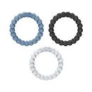 Dr. Brown’s Flexees Beaded Teether Rings, 100% Silicone, Soft & Easy to Hold, Encourages Self-Soothe, 3 Pack, Blue, Light Blue, Black, BPA Free, 3m+