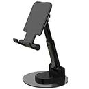 Toxen Foldable Phone Stand Adjustable Angle Height Cell Phone Holder for Desk 360° Rotating Cellphone Stand for Office Desk Accessories Compatible Gaming and Group Screen Sharing
