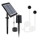 Irishom Solar Pond Aerator with Air Pump 3 Modes 4W Air Oxygen Pump with Pipe 2 Air Bubble Stones