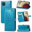 Mystery Mandala Embossed Leather Flip Wallet Phone Case Compatible with Samsung Galaxy S22 S21 S20 Ultra Plus FE Shell Card Holder Stand Back Cover Bumper