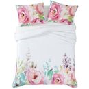 Christian Siriano Spring Flowers Duvet Cover Set Cotton in Pink/White/Yellow | Full/Queen Duvet Cover + 2 Shams | Wayfair DCS3431FQ-1800