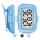 AVTREK Accurate 3D Step Counter For Walking Jumbo Screen Numbers Pedometer Clip On For Running With Time Display and LED Backlight(BLUE)