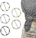 5pcs Silk Scarf Ring Clip T-shirt Tie Clips for Women,Metal Round Circle Clip Buckle Clothing Ring Wrap Holder.Scarf and T-shirt clips with metal circle buckles for fashionable decoration on clothes