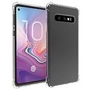 USTIYA Case for Samsung Galaxy S10 Plus S10+ Clear TPU Four Corners Protective Cover Transparent Soft