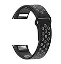 Brain Freezer Adjustable Strap Bands Compatible with Fitbit Charge 2 (Large 6.7" - 8.1") Black Grey (Watch Not Including)