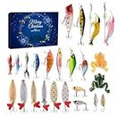 Advent Calendar Fishing Christmas Countdown, 24 Days Fishing Lures Set for Fishers Adult Men Teen Boys, Christmas Advent Calendar 2023 Fishing Advent Calendar 2023 Gift for Christmas, Husband, Friend
