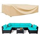 Patio Furniture Sectional Set Covers Large Waterproof Rectangle Outdoor Furniture Set Covers Loveseat Set Covers Heavy Duty 126" L x 63" W x 28" H Beige