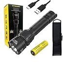Nitecore MH25 PRO Long Throw Rechargeable Flashlight -3300 lumens, 771 Yard w/Eco-Sensa USB C Rechargeable Cable
