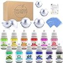 Bath Bomb Mould Set with Soap Colourant, Shrink Wrap Bags - Skin Safe Food Grade Soap Dye for Bath Bomb Making Supplies Kit - Liquid Bath Bomb Dye for CP M&P Soap Colouring, Crafts - with Instructions
