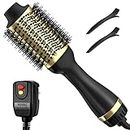 Hair Dryer Brush Blow Dryer Brush in One, One-Step Hair Dryer and Volumizer, Negative Ion Ceramic Brush Blow Dryer Styler, Hair Brush Dryer for 120 Volt USA outlets only (Gold)