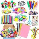 Newthinking DIY Craft Kits for Kids, Make Your Own Colorful Animals 1000 PCS+ Kids Arts and Crafts Kit with Pipe Pom Poms, Feathers, Beads, Colored Felt for School Home Kids Age 5 6 7 8 9 Years+
