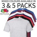 mens fruit of the loom t shirts 5  3 Pack Unisex Plain Cotton Bulk T-Shirt Mixed