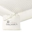 Whisper Organics, 100% Organic Mattress Protector - Quilted Fitted Mattress Pad Cover, GOTS Certified Breathable Mattress Protector - Ivory Color, 17" Deep Pocket (King Bed Size)
