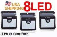 THREE Ever Brite Deluxe 8 LED Solar Outdoor Lights  (3 Pack)  by Ontel