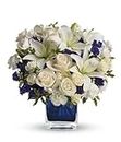 Blue Sympathies Bouquet - Same Day Sympathy Flowers Delivery - Sympathy Flower - Sympathy Gifts - Send Online Sympathy Plants & Flowers