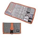 Electronic Organizer, BUBM Travel Cable Bag/USB Drive Shuttle Case/Electronics Accessory Organizer for Home Office-Grey